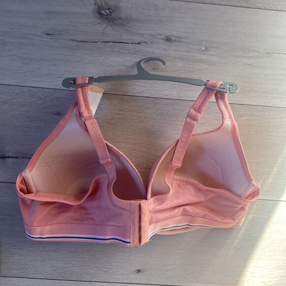 CACIQUE Cotton Boost Plunge Bra With Lace Parisian Pink Bra 44DD NWT‎ - Picture 7 of 8